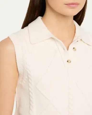 Vince Cable-Knit Polo Vest | Thumbnail 5 Vince Cable-Knit Polo Vest | Thumbnail 5