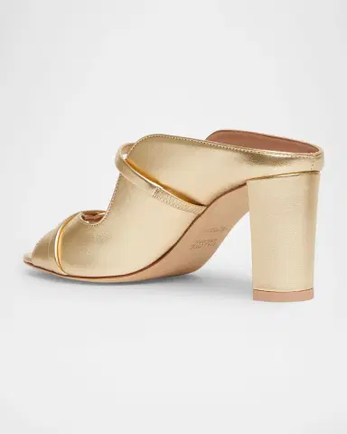 Malone Souliers Norah Metallic Leather Two-Band Block Heel Sandals | Thumbnail 2 Malone Souliers Norah Metallic Leather Two-Band Block Heel Sandals | Thumbnail 2
