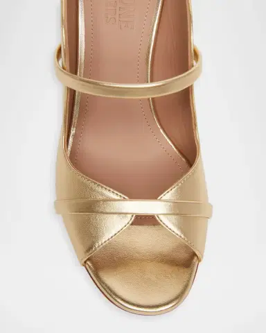 Malone Souliers Norah Metallic Leather Two-Band Block Heel Sandals | Thumbnail 3 Malone Souliers Norah Metallic Leather Two-Band Block Heel Sandals | Thumbnail 3