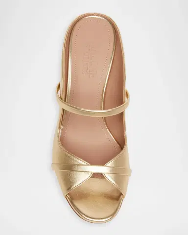 Malone Souliers Norah Metallic Leather Two-Band Block Heel Sandals | Thumbnail 4 Malone Souliers Norah Metallic Leather Two-Band Block Heel Sandals | Thumbnail 4