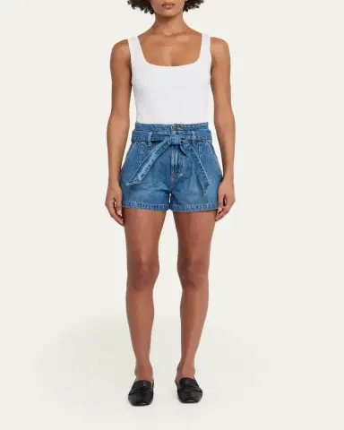 Veronica Beard Jaylen Belted Denim Shorts | Thumbnail 2 Veronica Beard Jaylen Belted Denim Shorts | Thumbnail 2