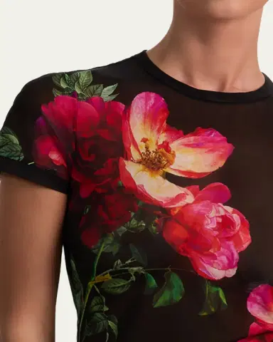 ALICE + OLIVIA Tess Mesh Crewneck Tee | Thumbnail 5 ALICE + OLIVIA Tess Mesh Crewneck Tee | Thumbnail 5
