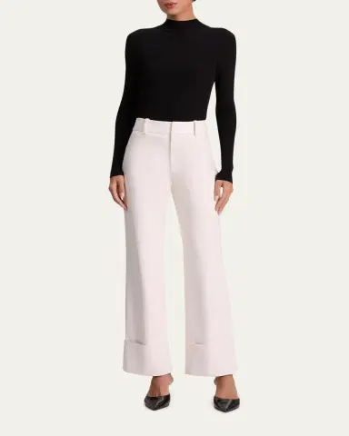 ALICE + OLIVIA Alexander Vegan Leather Cuffed Pants | Thumbnail 6 ALICE + OLIVIA Alexander Vegan Leather Cuffed Pants | Thumbnail 6