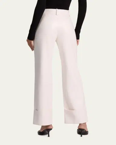 ALICE + OLIVIA Alexander Vegan Leather Cuffed Pants | Thumbnail 7 ALICE + OLIVIA Alexander Vegan Leather Cuffed Pants | Thumbnail 7