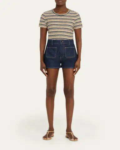 Veronica Beard Remus Striped Crewneck Tee | Thumbnail 2 Veronica Beard Remus Striped Crewneck Tee | Thumbnail 2