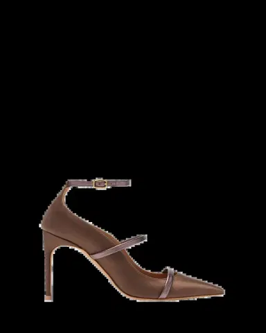 Malone Souliers 90mm Diaz Satin and Metallic Leather Ankle-Strap Pumps | Thumbnail 2 Malone Souliers 90mm Diaz Satin and Metallic Leather Ankle-Strap Pumps | Thumbnail 2