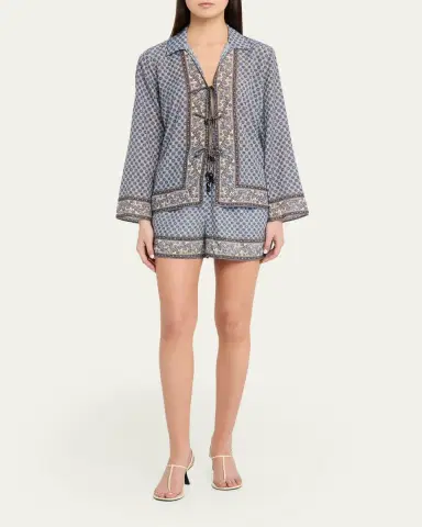 Veronica Beard Eva Scarf-Print Tie Blouse | Thumbnail 2 Veronica Beard Eva Scarf-Print Tie Blouse | Thumbnail 2