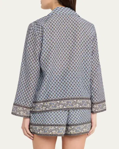 Veronica Beard Eva Scarf-Print Tie Blouse | Thumbnail 3 Veronica Beard Eva Scarf-Print Tie Blouse | Thumbnail 3