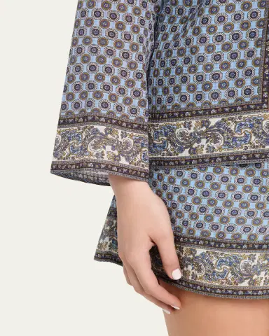 Veronica Beard Eva Scarf-Print Tie Blouse | Thumbnail 5 Veronica Beard Eva Scarf-Print Tie Blouse | Thumbnail 5