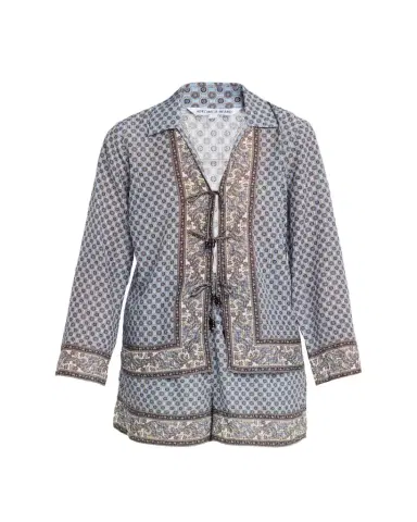 Veronica Beard Eva Scarf-Print Tie Blouse | Thumbnail 1 Veronica Beard Eva Scarf-Print Tie Blouse | Thumbnail 1