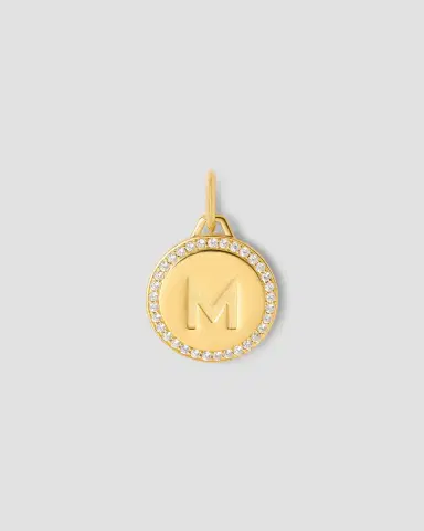 Jennifer Fisher Personalized Small Luxe Circle Charm with Pavé White Diamonds | Thumbnail 2 Jennifer Fisher Personalized Small Luxe Circle Charm with Pavé White Diamonds | Thumbnail 2