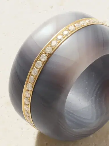 By Pariah Pebble 14-karat Recycled Gold, Agate And Diamond Ring | Thumbnail 3 By Pariah Pebble 14-karat Recycled Gold, Agate And Diamond Ring | Thumbnail 3