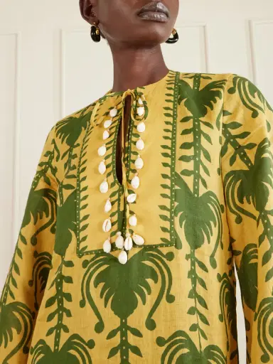 Johanna Ortiz Wild Savannah Shell-embellished Linen Mini Dress | Thumbnail 4 Johanna Ortiz Wild Savannah Shell-embellished Linen Mini Dress | Thumbnail 4