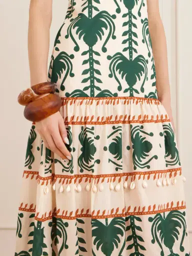 Johanna Ortiz Keeper Shell-embellished Printed Cotton-poplin Maxi Dress | Thumbnail 4 Johanna Ortiz Keeper Shell-embellished Printed Cotton-poplin Maxi Dress | Thumbnail 4