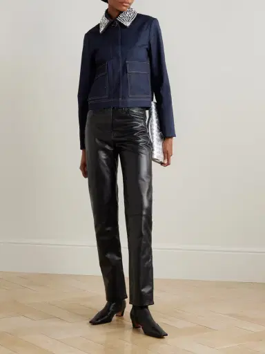 Veronica Beard Barrington Crystal-embellished Denim Jacket | Thumbnail 2 Veronica Beard Barrington Crystal-embellished Denim Jacket | Thumbnail 2