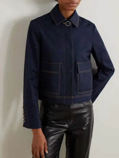 Veronica Beard Barrington Crystal-embellished Denim Jacket | Thumbnail 3 Veronica Beard Barrington Crystal-embellished Denim Jacket | Thumbnail 3