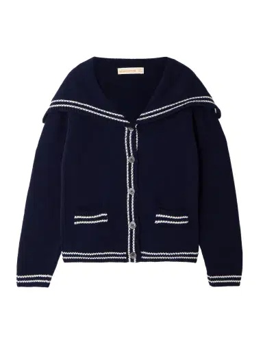 Daughter Saoirse Sailor Striped Wool Cardigan | Thumbnail 1 Daughter Saoirse Sailor Striped Wool Cardigan | Thumbnail 1