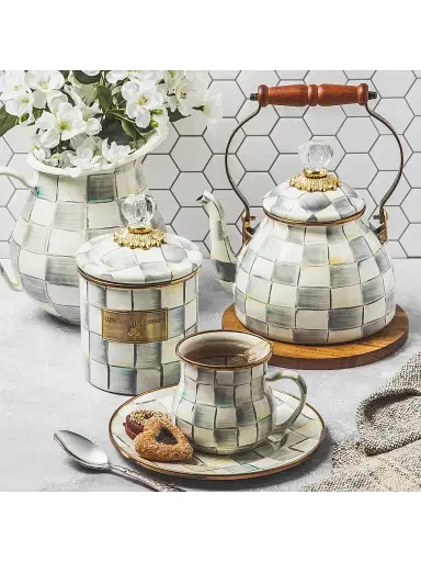 MacKenzie-Childs Sterling Check 2-Quart Tea Kettle | Thumbnail 2 MacKenzie-Childs Sterling Check 2-Quart Tea Kettle | Thumbnail 2