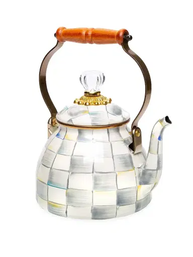 MacKenzie-Childs Sterling Check 2-Quart Tea Kettle | Thumbnail 1 MacKenzie-Childs Sterling Check 2-Quart Tea Kettle | Thumbnail 1