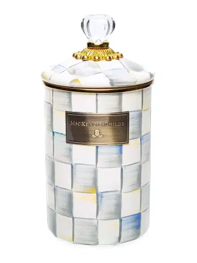 MacKenzie-Childs Sterling Check Enamel Canister | Thumbnail 1 MacKenzie-Childs Sterling Check Enamel Canister | Thumbnail 1