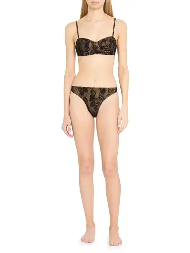 Norma Kamali Women's Luca Floral Lace Bikini Bottom - Black | Thumbnail 2 Norma Kamali Women's Luca Floral Lace Bikini Bottom - Black | Thumbnail 2