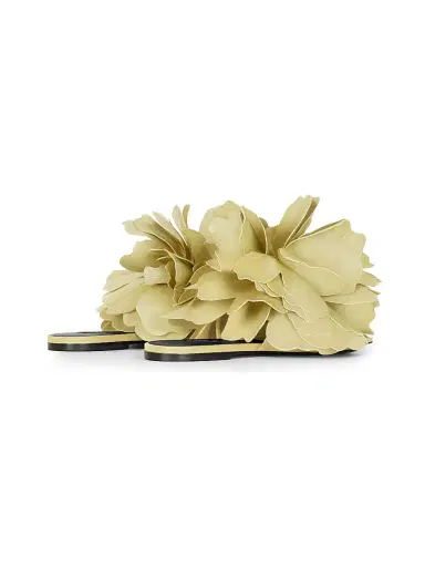 Givenchy Women's Boudoir Flat Mule Sandals in Leather with Petals - Pale Yellow - Size 9 | Thumbnail 4 Givenchy Women's Boudoir Flat Mule Sandals in Leather with Petals - Pale Yellow - Size 9 | Thumbnail 4