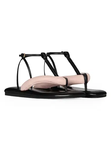 Givenchy Women's Boudoir Bicolor Thongs in Nappa Leather - Black Pink | Thumbnail 2 Givenchy Women's Boudoir Bicolor Thongs in Nappa Leather - Black Pink | Thumbnail 2