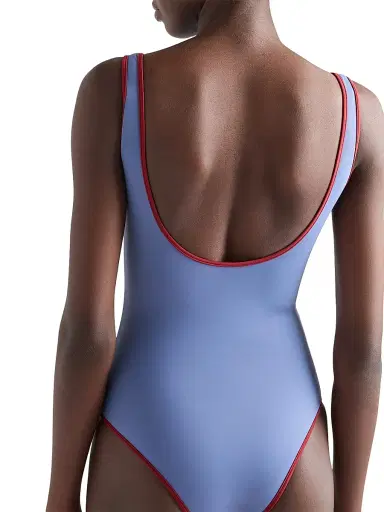 Prada Women's Jersey One-Piece Swimsuit - Blue | Thumbnail 4 Prada Women's Jersey One-Piece Swimsuit - Blue | Thumbnail 4