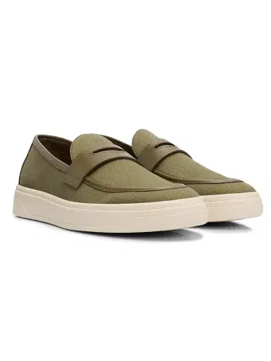 Giuseppe Zanotti Men's Apron Toe Canvas Penny Loafers - Caky | Thumbnail 2 Giuseppe Zanotti Men's Apron Toe Canvas Penny Loafers - Caky | Thumbnail 2