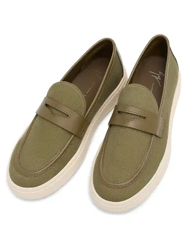 Giuseppe Zanotti Men's Apron Toe Canvas Penny Loafers - Caky | Thumbnail 4 Giuseppe Zanotti Men's Apron Toe Canvas Penny Loafers - Caky | Thumbnail 4