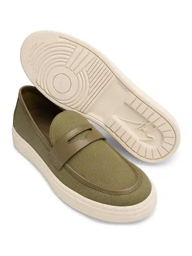 Giuseppe Zanotti Men's Apron Toe Canvas Penny Loafers - Caky | Thumbnail 6 Giuseppe Zanotti Men's Apron Toe Canvas Penny Loafers - Caky | Thumbnail 6