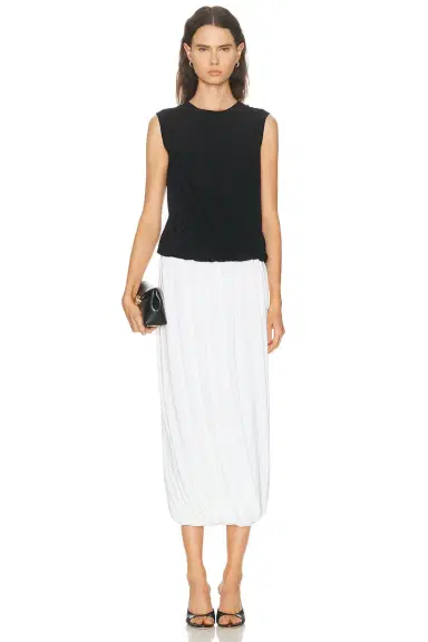 Norma Kamali Twist Midcalf Skirt | Thumbnail 5 Norma Kamali Twist Midcalf Skirt | Thumbnail 5