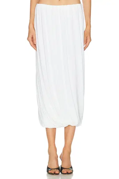 Norma Kamali Twist Midcalf Skirt | Thumbnail 1 Norma Kamali Twist Midcalf Skirt | Thumbnail 1