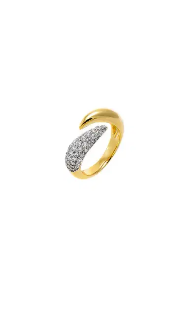 By Adina Eden Pave Horn Wrap Pinky Ring | Thumbnail 1 By Adina Eden Pave Horn Wrap Pinky Ring | Thumbnail 1