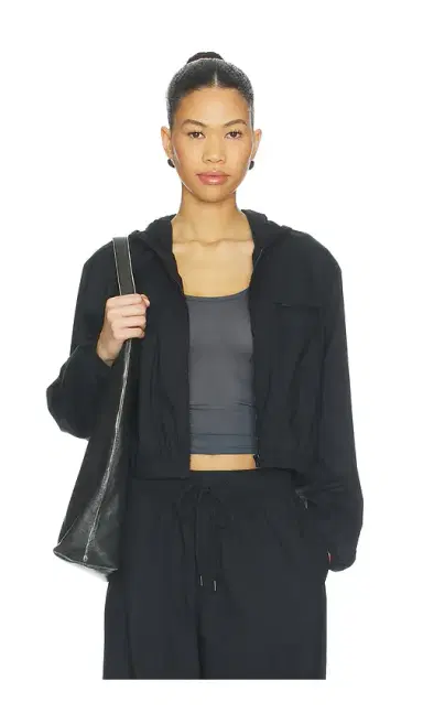 Skims Swiss Cotton Sateen Cropped Zip Up Jacket | Thumbnail 1 Skims Swiss Cotton Sateen Cropped Zip Up Jacket | Thumbnail 1