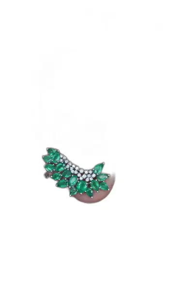 Wish Fine Jewelry 5.06ct Diamond Emerald 18K Gold Cluster Climber Earrings | Thumbnail 1 Wish Fine Jewelry 5.06ct Diamond Emerald 18K Gold Cluster Climber Earrings | Thumbnail 1
