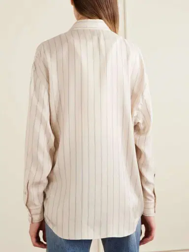 Versace Pinstriped Silk-twill Shirt | Thumbnail 4 Versace Pinstriped Silk-twill Shirt | Thumbnail 4