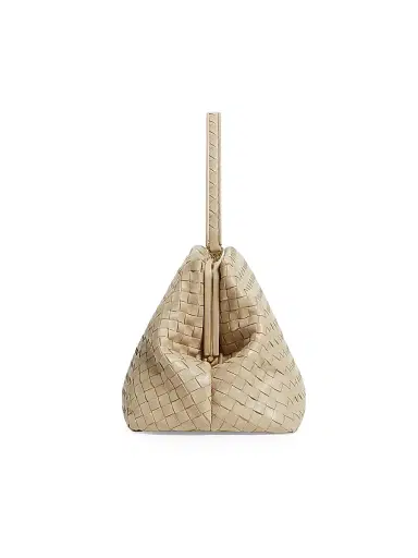 Bottega Veneta Women's 1998 Intrecciato Leather Top Handle Frame Bag - Ecru Brass | Thumbnail 3 Bottega Veneta Women's 1998 Intrecciato Leather Top Handle Frame Bag - Ecru Brass | Thumbnail 3