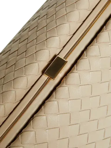 Bottega Veneta Women's 1998 Intrecciato Leather Top Handle Frame Bag - Ecru Brass | Thumbnail 4 Bottega Veneta Women's 1998 Intrecciato Leather Top Handle Frame Bag - Ecru Brass | Thumbnail 4
