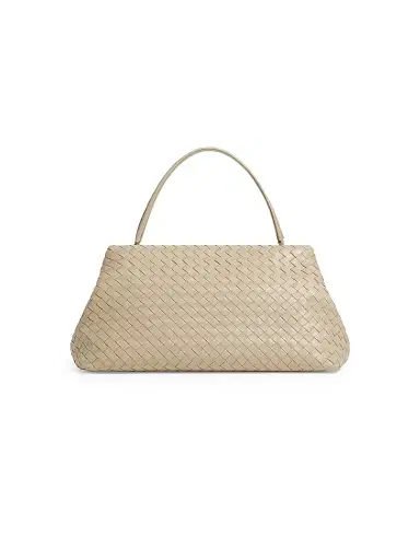 Bottega Veneta Women's 1998 Intrecciato Leather Top Handle Frame Bag - Ecru Brass | Thumbnail 1 Bottega Veneta Women's 1998 Intrecciato Leather Top Handle Frame Bag - Ecru Brass | Thumbnail 1