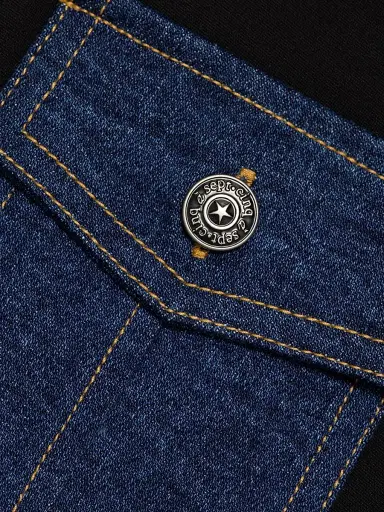 Cinq à Sept Women's Aliza Denim-Trimmed Button-Front Top - Black Fontaine | Thumbnail 7 Cinq à Sept Women's Aliza Denim-Trimmed Button-Front Top - Black Fontaine | Thumbnail 7