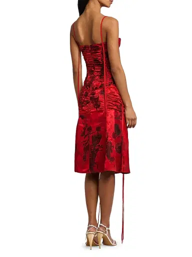 McQueen Women's London Flowers Lace-Up Midi-Dress - Dark Pink | Thumbnail 5 McQueen Women's London Flowers Lace-Up Midi-Dress - Dark Pink | Thumbnail 5