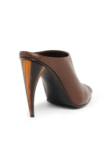 McQueen Women's 105MM Textured Leather Sculptural Heel Mules - Vintage Brown | Thumbnail 3 McQueen Women's 105MM Textured Leather Sculptural Heel Mules - Vintage Brown | Thumbnail 3