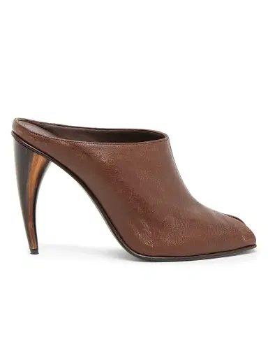 McQueen Women's 105MM Textured Leather Sculptural Heel Mules - Vintage Brown | Thumbnail 1 McQueen Women's 105MM Textured Leather Sculptural Heel Mules - Vintage Brown | Thumbnail 1