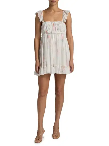 LoveShackFancy Women's Zanira Smocked A-Line Minidress - Candied Sugar | Thumbnail 2 LoveShackFancy Women's Zanira Smocked A-Line Minidress - Candied Sugar | Thumbnail 2