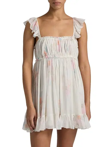 LoveShackFancy Women's Zanira Smocked A-Line Minidress - Candied Sugar | Thumbnail 3 LoveShackFancy Women's Zanira Smocked A-Line Minidress - Candied Sugar | Thumbnail 3
