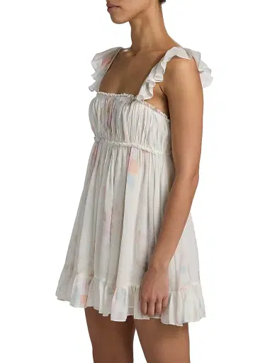 LoveShackFancy Women's Zanira Smocked A-Line Minidress - Candied Sugar | Thumbnail 4 LoveShackFancy Women's Zanira Smocked A-Line Minidress - Candied Sugar | Thumbnail 4