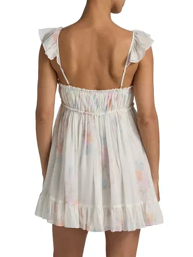 LoveShackFancy Women's Zanira Smocked A-Line Minidress - Candied Sugar | Thumbnail 5 LoveShackFancy Women's Zanira Smocked A-Line Minidress - Candied Sugar | Thumbnail 5