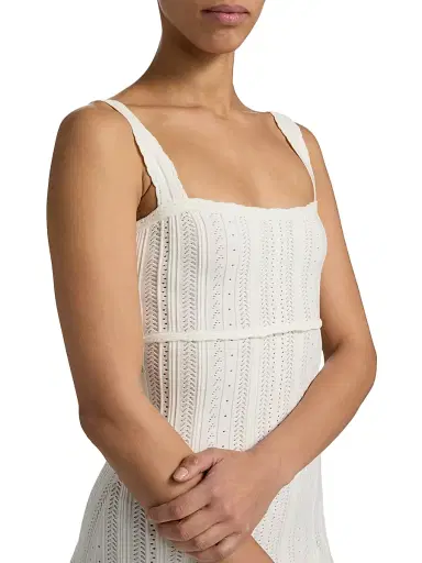 LoveShackFancy Women's Tabatha Pointelle Minidress - White Tea - Size Large | Thumbnail 6 LoveShackFancy Women's Tabatha Pointelle Minidress - White Tea - Size Large | Thumbnail 6