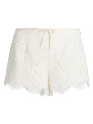 LoveShackFancy Women's Lavendine Floral Lace Cotton-Blend Shorts - Ivory - Size 14 | Thumbnail 1 LoveShackFancy Women's Lavendine Floral Lace Cotton-Blend Shorts - Ivory - Size 14 | Thumbnail 1